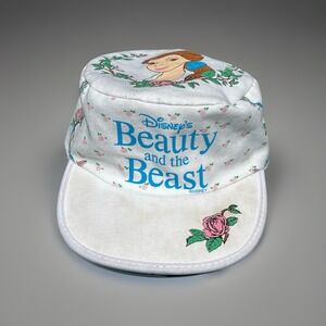 Vintage 90s Beauty and the Beast Disney Hat Cotton Painter Style Cap Youth